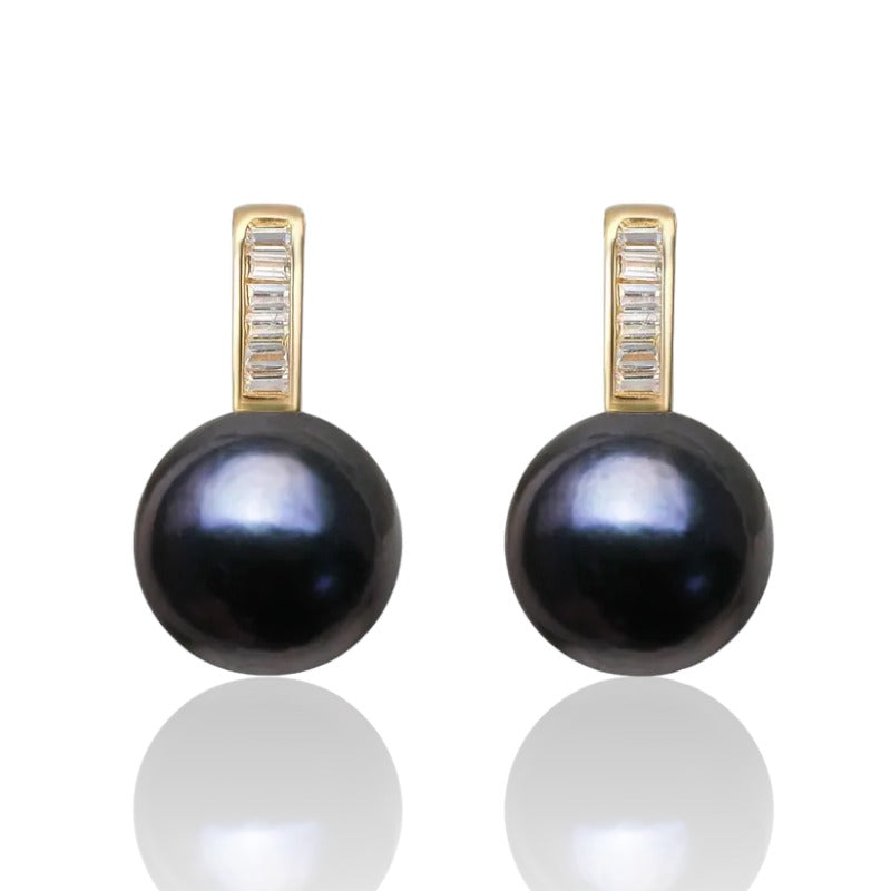 dangling pearl earrings