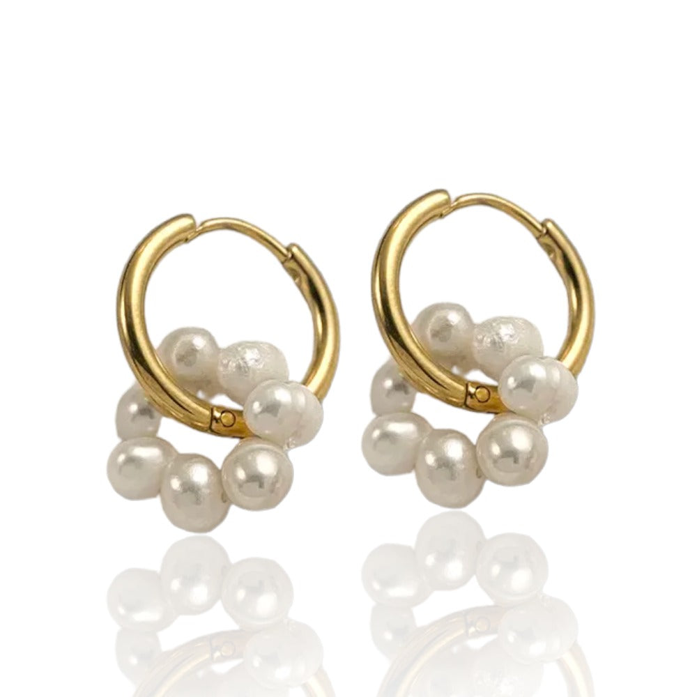 pearl stud earrings